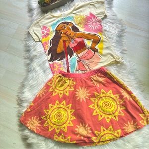 Disney Official Merchandise Moana Shirt & Skirt Set, 7